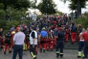 Koelner Seilbahn Gondel blieb haengen Koeln Linksrheinisch P809